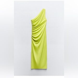 Lime Green One-Shoulder Dress